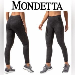 Mondetta High Waist Heather Charcoal Performance Yoga Leggings w/ Pockets